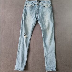 Forever 21 Jeans Mens Size 31x30 Skinny Fit Light Wash Denim Pants
